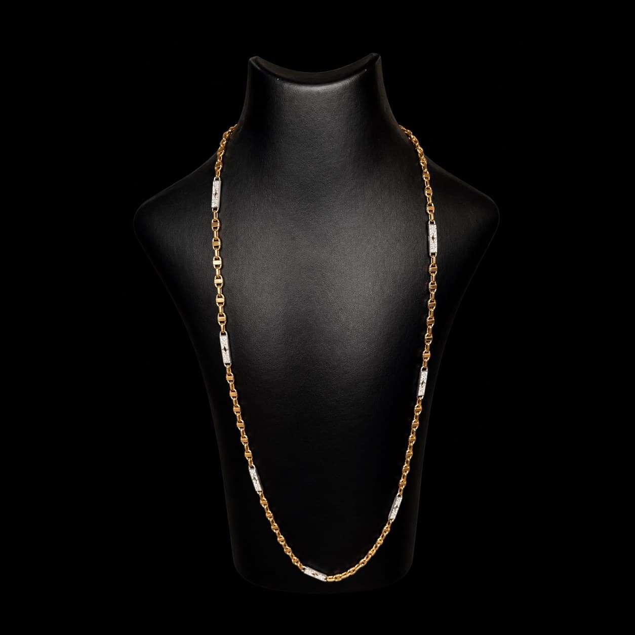 Fantasieschakel Ketting Bicolor 65 cm, 21 gram