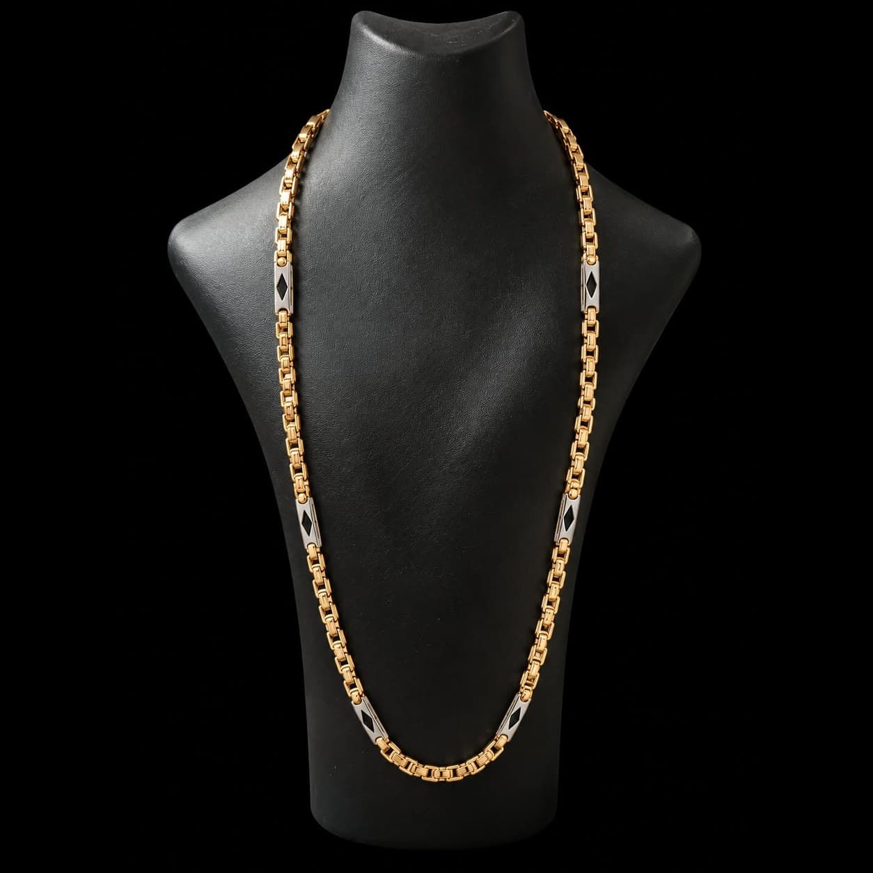 Fantasieketting Goud en Witgoud 70 cm