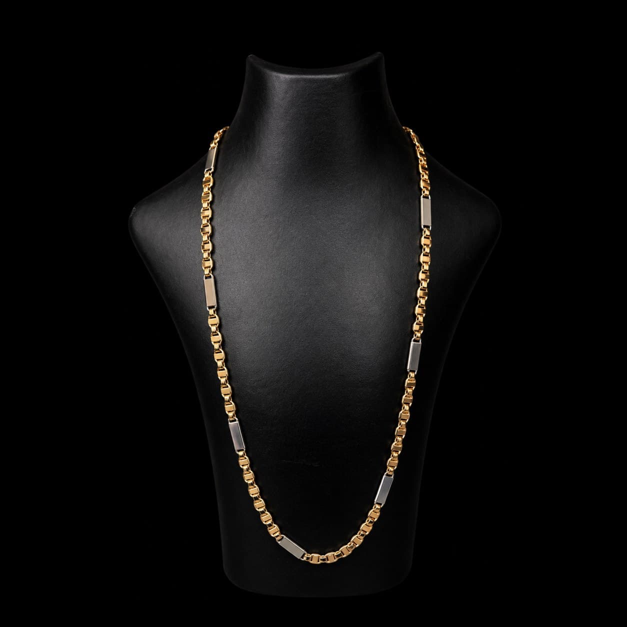 Fantasieschakel Ketting Bicolor 70 cm, 35 gram