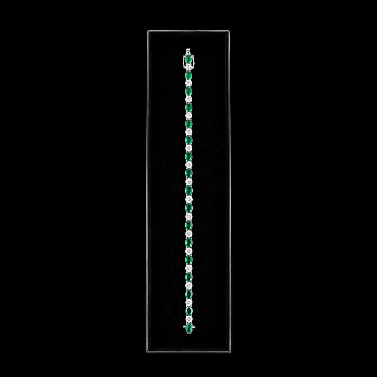 Fantasie Zilveren Armband, Smaragdgroen