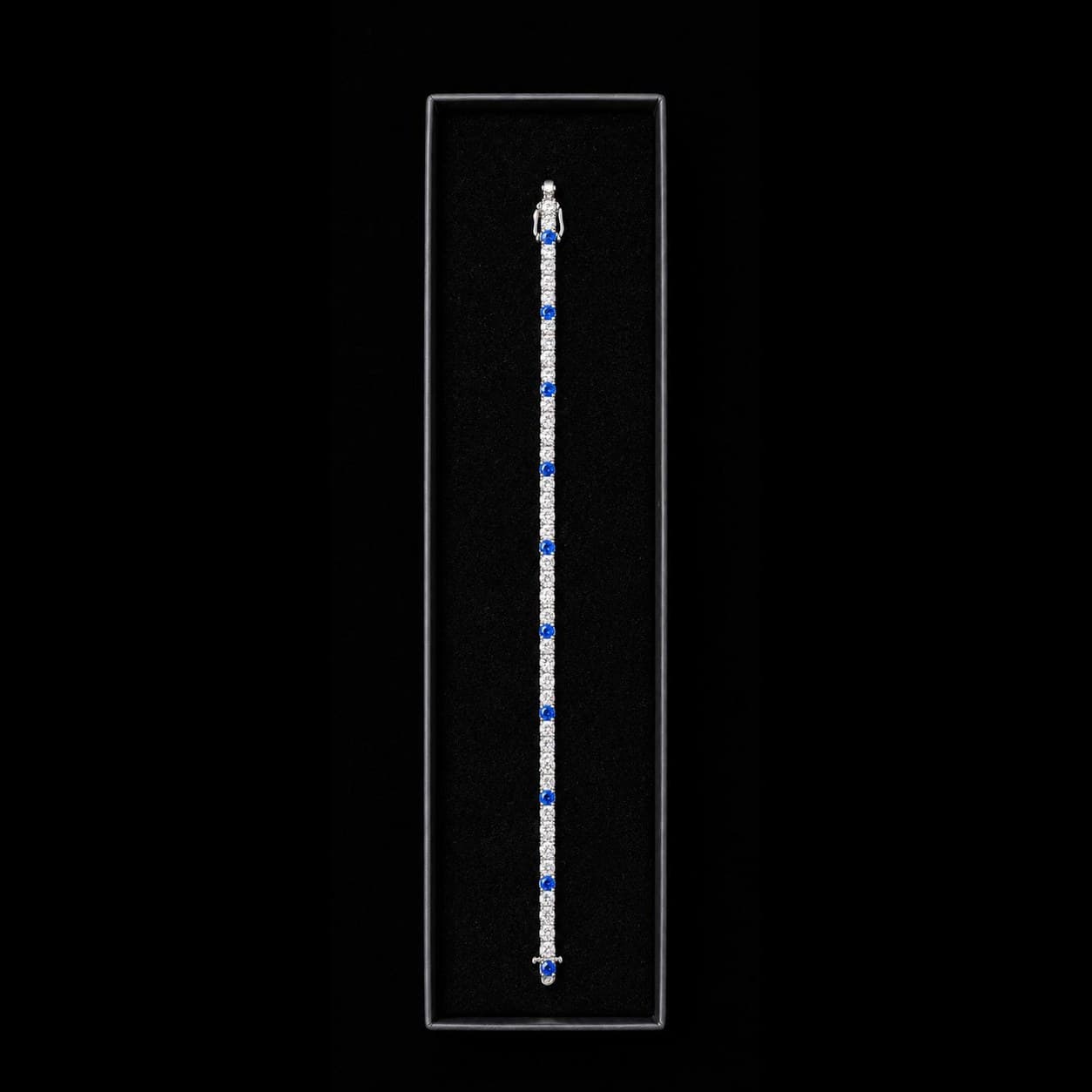 Fantasie Zilveren Armband, Saffierblauw
