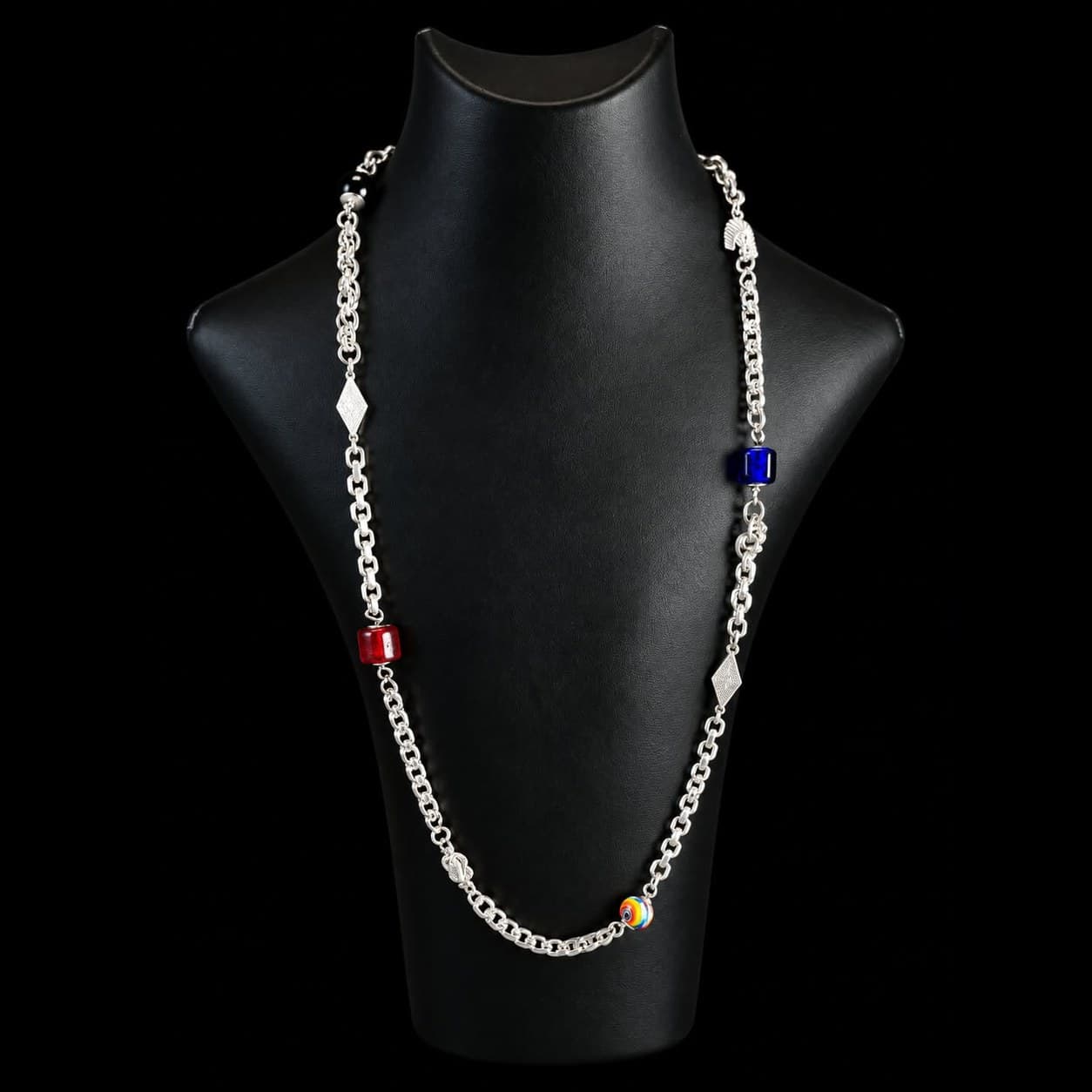 Zilveren Ala Kondre Ketting 64 cm